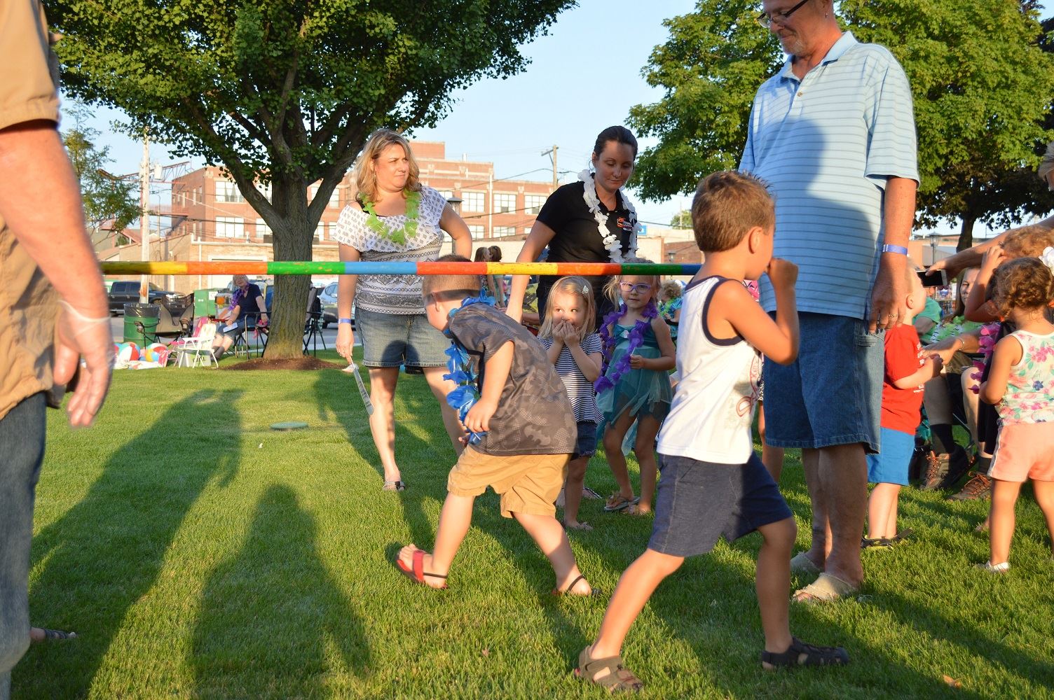 Kids limbo during the Mr. Meyers concert at Cortesi Veterans Memorial Park on Aug. 4, 2016.